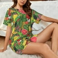 thumbnail image 4 of Bingfone Fruits Vegetables And Berries Print Pajamas Sets for Women Soft Short-Sleeved Pjs with Lounge Shorts Two Piece Sleepwear, 4 of 5