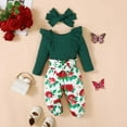 thumbnail image 2 of Kayannuo Baby Girl Clothes Long Sleeve Fall Winter Newborn Baby Girl Clothes Infant Outfits Ruffle Sleeve Romper Bodysuit Floral Pants Toddler Girl Outfits, 2 of 9