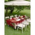 thumbnail image 3 of Outdoor Tablecloth with Umbrella Hole and Zipper, Red Gnomes Christmas Rectangle Table Cloth 60x102 Inch Waterproof Tablecloth, Xmas Tree Balls Snowflake Picnic Table Cover for Patio Camping, 3 of 7