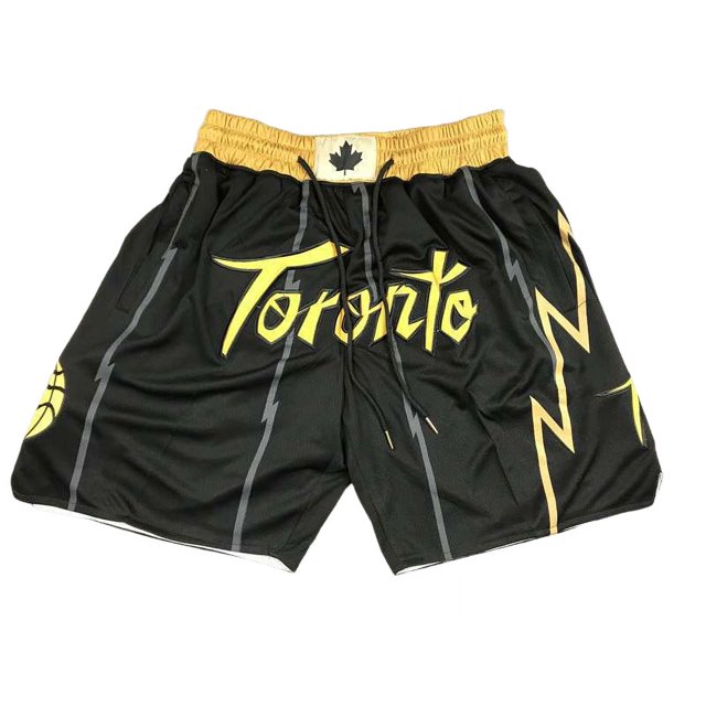 Raptors Retro Full Embroidered Zipper Pocket Pants, Basketball Dense Embroidered Shorts, Basketball Training Pants-SinKeeU