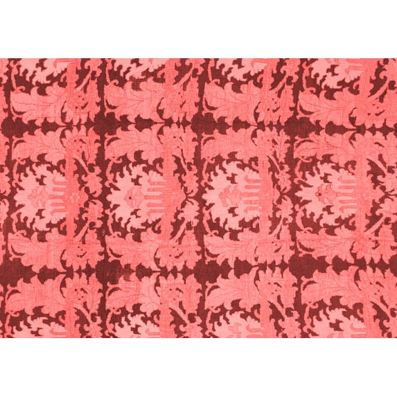 Ahgly Company Indoor Rectangle Abstract Red Modern Area Rugs, 3' x 5'