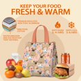 thumbnail image 5 of Bulldog Dog and Flower Florals Insulated Lunch Bag for Women & Adults,Large Portable Soft Cooler Lunch Bag,Thermal Food Storage Tote with Pearl Cotton,8.66L,8.75x5.75x9.5 Inch, 5 of 6