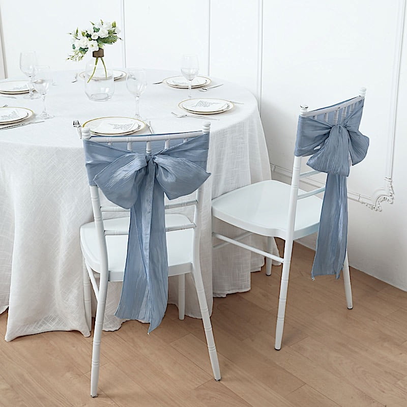Dusky Blue Taffeta Wedding Chair Sashes  1,10,25,50 or 100 sashes 