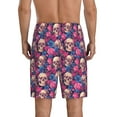 thumbnail image 5 of Salouo Skull rose blue flower Pattern Men's Sleep Pajama Shorts,Pajama Bottoms Elastic Waistband Sleep Pajama Short PJ Shorts for Men -4X-Large, 5 of 6