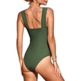 thumbnail image 4 of GZWYHT Bathing Suit for Women Womens Swimsuits Women's Solid Colour Ruffled Open Back Pleated Swimsuit One Piece Swimsuit Women Tummy Control Swimsuits AG S, 4 of 7