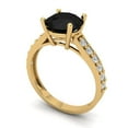 thumbnail image 2 of Clara Pucci 14K Yellow Gold 2.3ct Onyx Solitaire with Accents Ring, 2 of 8