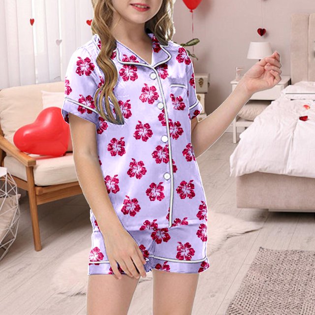 Ensemble de Pyjama pour Petit Garçon, Imprimé Graphique, Haut à Boutons, Ensemble de Pyjama Décontracté, Pyjama pour Fille, Taille 4T 5T