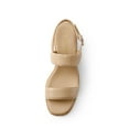thumbnail image 2 of DREAM PAIRS Womens Open Toe Wedges Sandals Dressy Buckle Ankle Strap Raffia Platform Sandals SDPW2318W NUDE-PU Size 9.5, 2 of 4