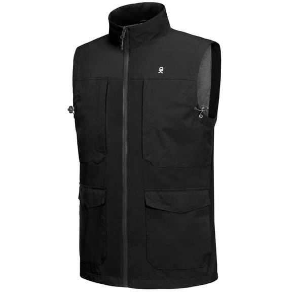 Little Donkey Andy Men's Lightweight Quick Dry Vest Windproof Sleeveless Jacket with 11 Pockets for Outdoor Travel Fishing Hiking Black S