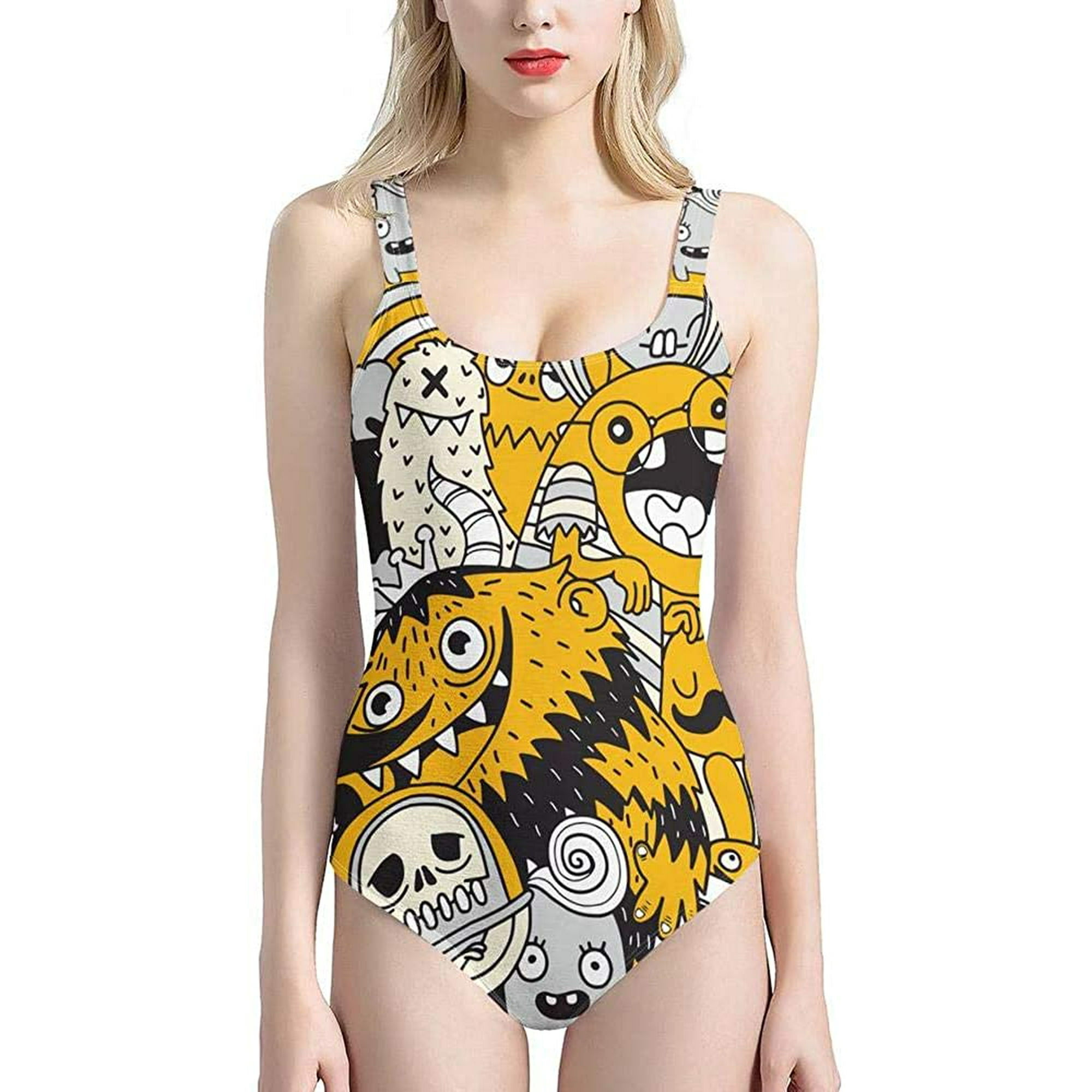 Yellow Cartoon Doodle One Piece Swimsuit High Cut Low Back Women S Retro 80s 90s U Neck Tankini Set Walmart Canada Yellow Cartoon Doodle One Piece Swimsuit High Cut Low Back Women S Retro 80s 90s U Neck Tankini Set Walmart Canada