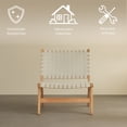 thumbnail image 3 of lios Innova | Silla Dun de madera de caucho color beige con asiento y respaldo en piel blanca, diseño contemporáneo y elegante., 3 of 9