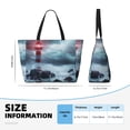 thumbnail image 2 of Yiaed Lighthouse in a Stormy Sea Print Large Capacity Beach Travel Bag - Waterproof Zipper Vacation Tote for Sandproof Storage, and Camping, 2 of 5