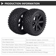 thumbnail image 3 of 4 Pcs Pneu de Course RC, Pneu en Caoutchouc de Roue de Camion RC 1/10 pour Voiture Buggy de Course ZD (Noir), 3 of 10