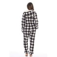 thumbnail image 2 of Just Love Buffalo Plaid Adult Bodysuit Faux Shearling Lined Hoody One Piece Pajamas (White Buffalo Plaid, X-Large), 2 of 2