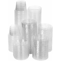 200 Count 1Oz Clear Plastic Food Storage Containers With Lids For Meal Prep