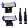 thumbnail image 1 of 2PCS Shaver Replacement Head Compatible with Micro Touches Solo Trimmer Replacement Blades Solo Razor Blades (2PCS+2 Brushes), 1 of 5