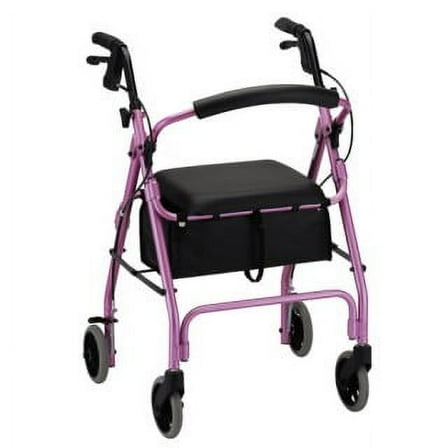 Rollator Nova GetGo Classic Aluminum Rolling Walker Weight Capacity 300 lbs (Pink)