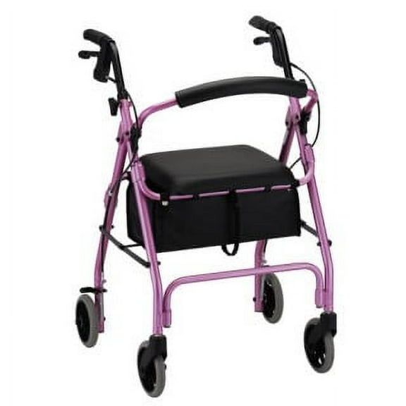 Rollator Nova GetGo Classic Aluminum Rolling Walker Weight Capacity 300 lbs (Pink)