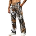 thumbnail image 2 of LTTVQM Men's Casual Outdoor Camo Trousers Soft Tree Leaf Camo Big Side Slip Pockets Lightweight Summer Daily Wear Full Length Trousers Coffee XL, 2 of 7