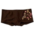 thumbnail image 4 of Arlun Women's Summer Mini Shorts Trendy Y2k Style Printed and Stripes Stretch Low Rise Tight Hot Pants Comfortable Slimming 2026 Fashionable Daily Wear 2-Brown L, 4 of 4