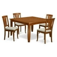 thumbnail image 3 of Dining Room Set-Dining Table And Chairs-Finish:Saddle Brown,Number of Items:5,Shape:Square,Style:Microfiber Seat, 3 of 4