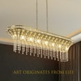 thumbnail image 5 of Modern Champagne Gold Kitchen Island Light - Oval Crystal ceiling chandelier, 5 of 7
