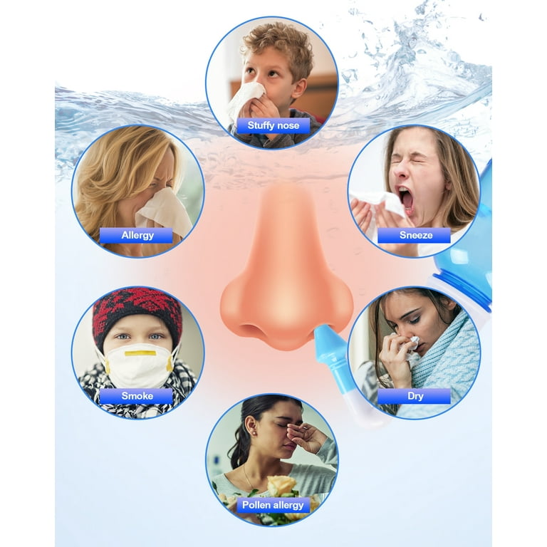 Adults Nasal Wash Neti Pot Rinse Cleaner Sinus Allergies Relief Nose  Pressure