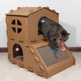 thumbnail image 2 of PETMAKER Cardboard Cat House with Scratching Pads, Toys, and Catnip, 2 of 11