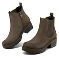thumbnail image 3 of Bocca Women's Coffee Chelsea Boots Chunky Heel Ankle Booties Size 9.5, 3 of 7