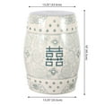 thumbnail image 5 of JONATHAN Y Double Happiness 18" Chinoiserie Ceramic Drum Garden Stool, Gray Blue/White, 5 of 8
