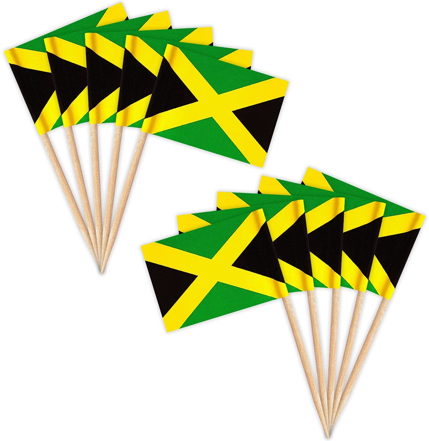 Jamaica Flag Jamaican Toothpick Flags,Small Mini Jamaica Cupcake