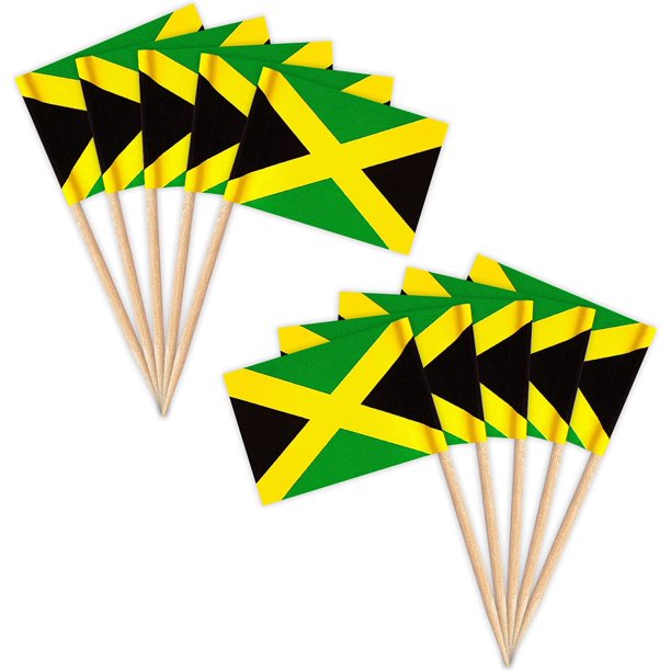 Jamaica Flag Jamaican Toothpick Flags,Small Mini Jamaica Cupcake