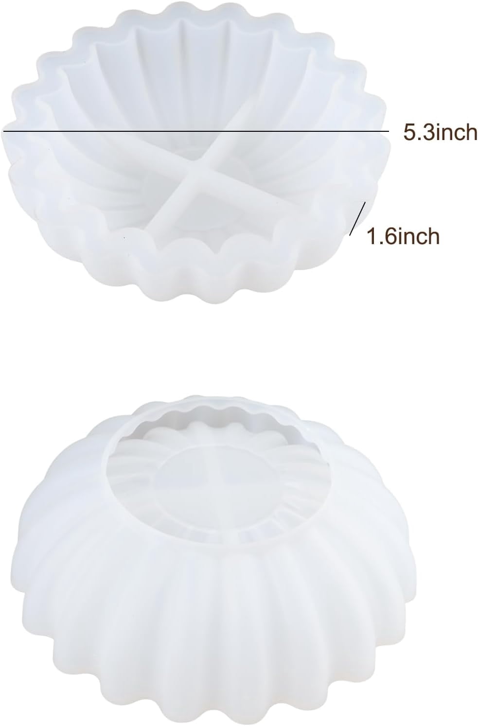 ABCISI 2 Pcs Flower Shaped Bowl Resin Mold, Flower Tray Silicone Molds for Resin, Candle Vessel Silicone Mold, Epoxy Molds for DIY Jewelry Trinket Container Candle Holder