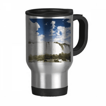 

Waterfall Forestry Science Nature Scenery Travel Mug Flip Lid Stainless Steel Cup Car Tumbler Thermos