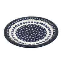 Blue Rose Polish Pottery Flowering Peacock Small Dinner Plate