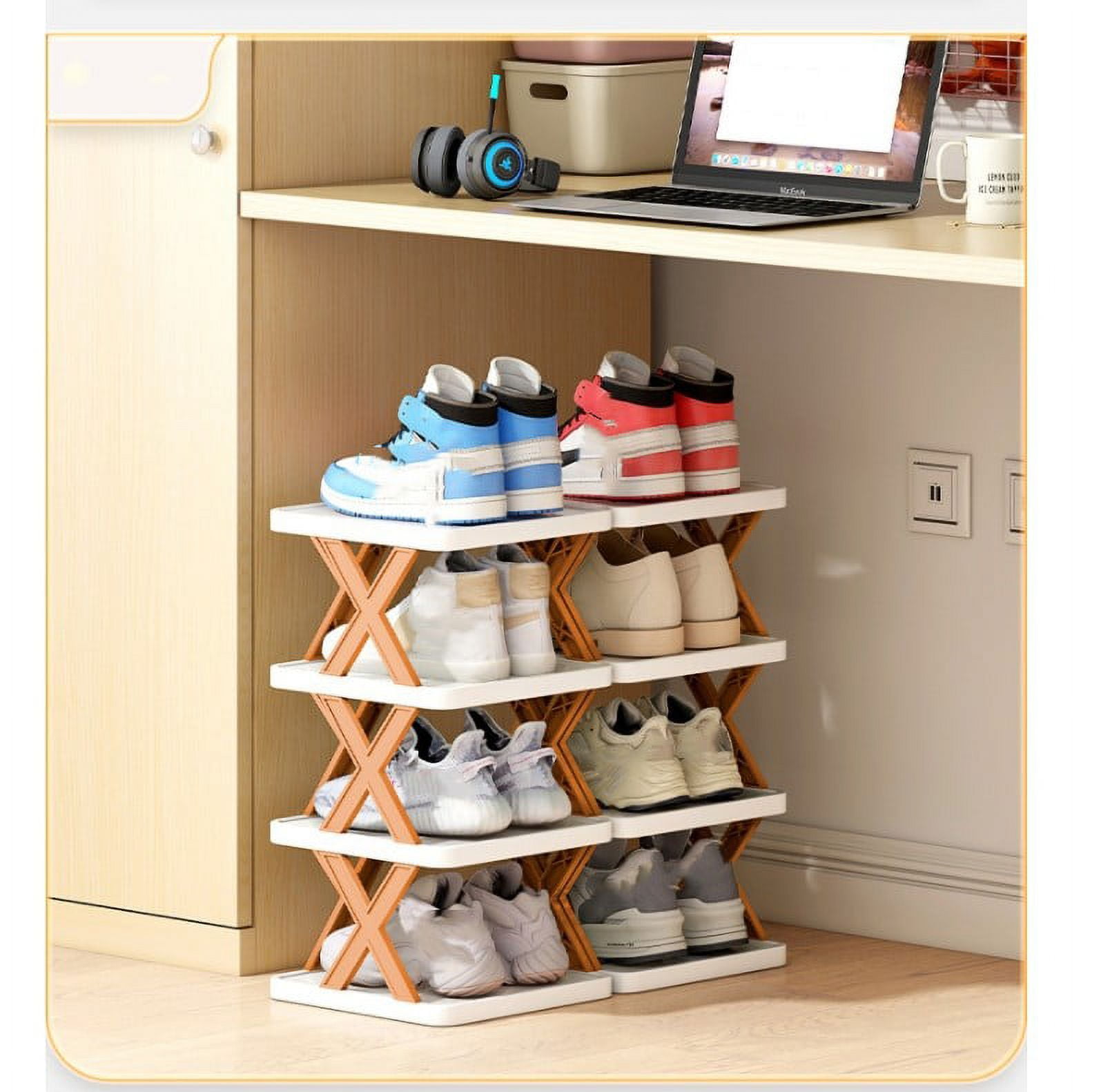 OWKAY Multi-Layer Simple Shoe Rack Doorway Household Small Shoe Rack  Space-Saving Economy Student Dormitory Rental Narrow Shoe Cabinet