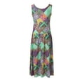 thumbnail image 5 of TJAZFJPA Robes à Motifs pour Femmes Mode Maxi Robes pour Femmes Été Sans Manches Boho Robe Décontractée Col en U Longues Robes de Plage Vacances Robe Noire Serrée Longue Robe de Soirée pour Femmes, 5 of 5
