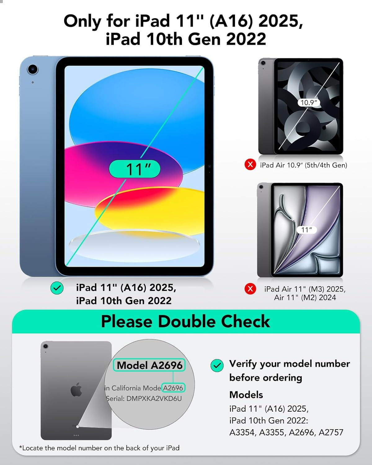 ESR Paper-Feel Screen Protector Compatible with iPad (A16) 11th/10th Gen(11/10.9 Inch, 2025/2022), 9H Matte Tempered Glass with UltraFit Tray, Anti-Glare, Write & Draw Like on Paper, 2 Pack