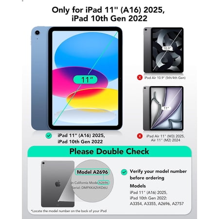 ESR 2枚入り iPad 第11/10世代 フィルム A16 (11/10.9インチ 2025/2022)専用 強化ガラスフィルム 9H スク