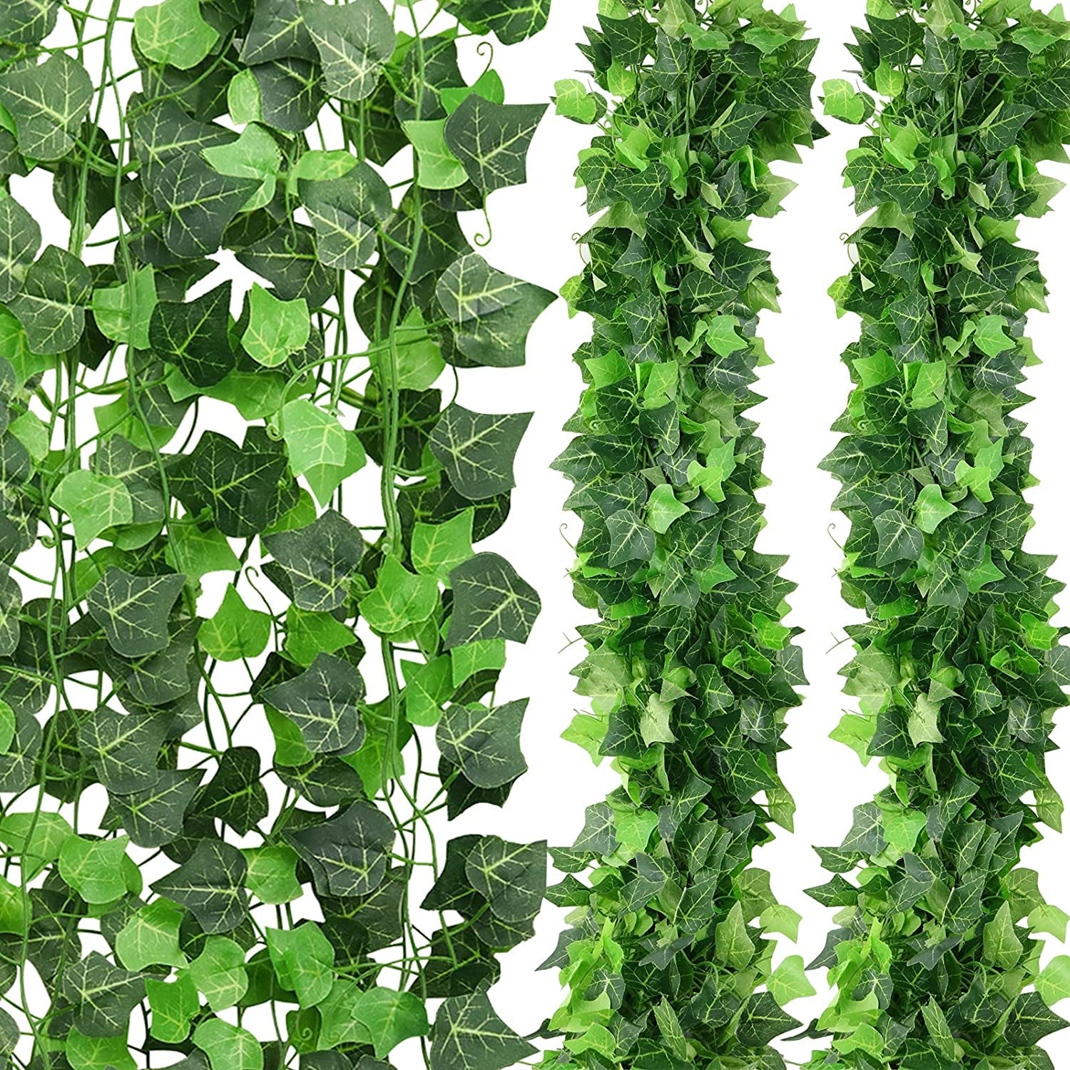 12PC 7.5ft Fake Ivy Leaves Artificial Greenery Vines for Room Decor Leaf Garland 