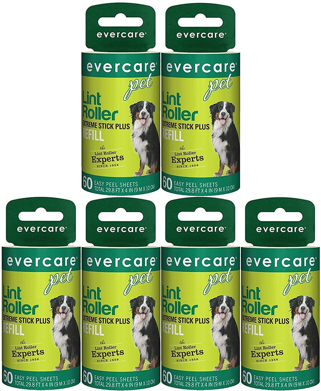 Evercare Refill for Extreme Stick Plus Pet Hair Lint Roller 60 Sheets Pack of 6 