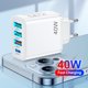 thumbnail image 5 of Cargador rápido de pared USB C tipo C PD25W+3USB QC3.0 2.4A 4 puertos para iPhone 14 13 12, 5 of 8