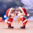 thumbnail image 1 of 2 Pcs /Ensemble Mini Poupées de Couple de Noël Adorables Figurines en Résine Décoration, 1 of 6