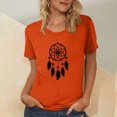 thumbnail image 2 of Dadaria T-Shirt Femme Orange Manches Courtes Col Rond Attrape-Rêves Été TG, 2 of 5