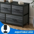 thumbnail image 5 of Dextrus 5-Drawer Fabric Storage with Steel Frame and Wooden Top for Living Rooms for Adult, Black Wood Grain, 5 of 10