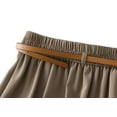 thumbnail image 7 of new spring and summer new simple and fashionable A-line skirt women's suit fabric mid-length apricot skirt women's skirt with belt-Apricot-One Size, 7 of 7