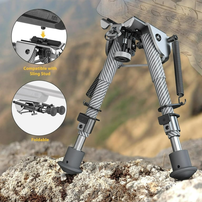 EZshoot Bipod 6-9 Inches Carbon Fiber Pic Bipod with Adapter
