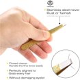 thumbnail image 3 of FungChoi 4-Pcs Glitter Stainless Steel Precision Tweezer Set for Eyebrows, Ingrown Hair & Lash Extensions (Gold), 3 of 7
