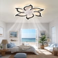 thumbnail image 3 of Eowynic 33 Inch Industrial  Black Ceiling Fan Chandelier, Modern Ceiling Fan with DC Motor, 6 Speed, 7 Transparent Blades, 3 of 7