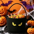 thumbnail image 5 of 1Pcs Halloween Skull Crossbones Candy Basket Tote Bag, Cotton Rope Pumpkin Storage Bucket for Trick-or-Treating, Party Favors, Gift Giving, and Holiday Decor Use 9.8x7.8 Inch White, 5 of 8